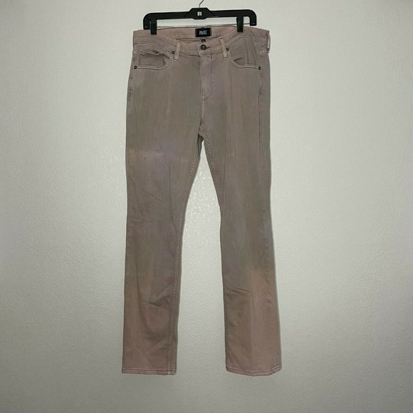PAIGE Mens Light Brown Jeans  Size: 34 Straight Denim - Picture 7 of 10